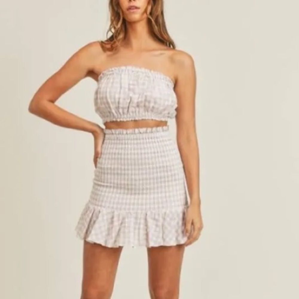Mable Gingham Skirt Set